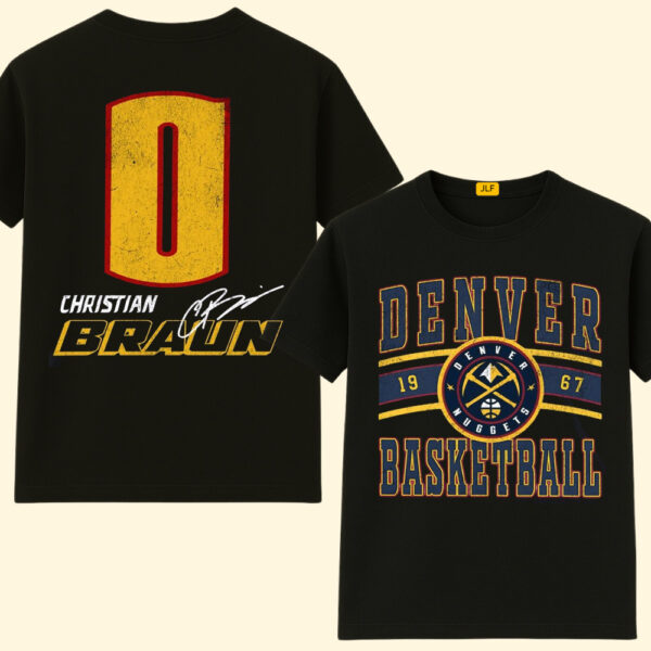 Christian Braun #0 Shirt, Denver Nuggets Basketball EST 1967