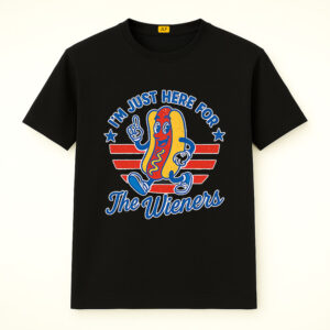 4th of July Just Here For The Wieners Shirt, Funny Hot Dog For Independence Day