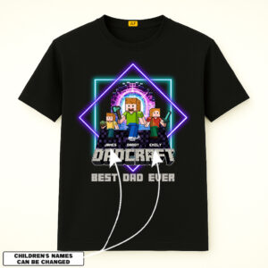 Personalized DadCraft Best Dad Ever Shirt With 2 Childs, Happy Father's Day