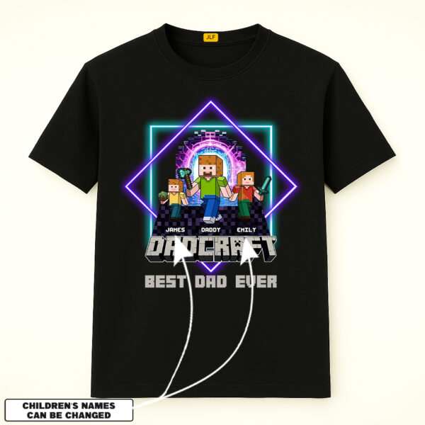 Personalized DadCraft Best Dad Ever Shirt With 2 Childs, Happy Father's Day