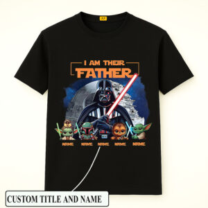 Personalized Father's Day Shirt with Kids's Names, Space Dad